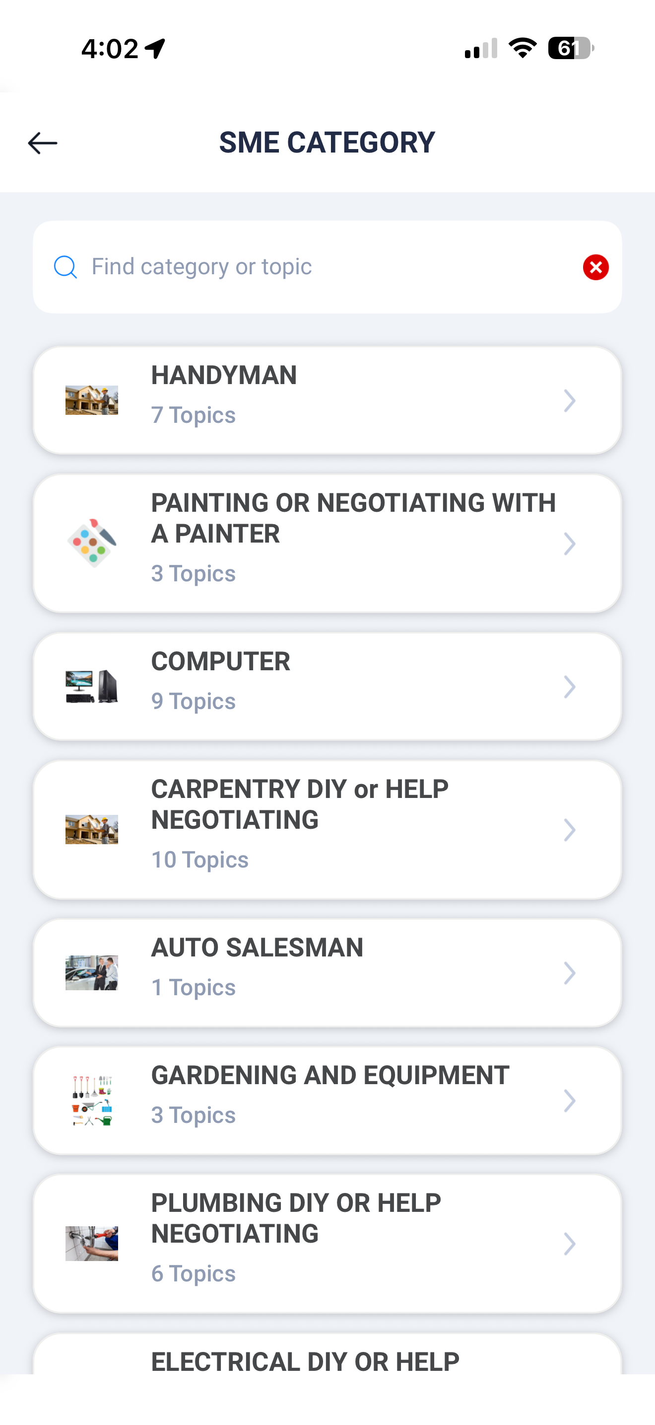 Choose your DIY trade — Electrical