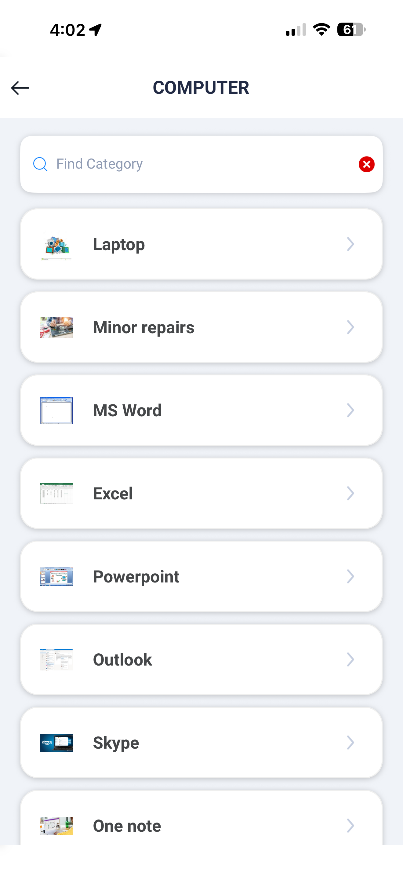 Task Monsters app — choose smart home setup topic under Computer